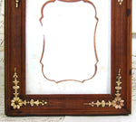 Antique French Empire Revival Style 6 1/8" Picture Frame, Wood with Gilt Appliques