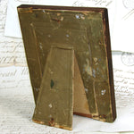 Antique French Empire Revival Style 6 1/8" Picture Frame, Wood with Gilt Appliques