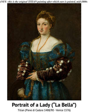 Elegant Antique French Frame Miniature Portrait after TITIAN's