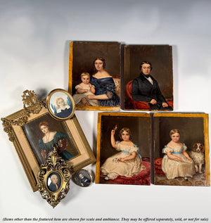 Elegant Antique French Frame Miniature Portrait after TITIAN's