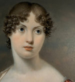 Stunning Young French-English Woman Portrait Miniature, c.1815 Fine Antique Easel Frame in Original Leather Case