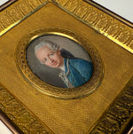 Museum Quality Mid-18th Century Antique French Portrait Miniature in Dore Bronze Frame