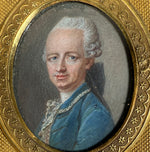 Museum Quality Mid-18th Century Antique French Portrait Miniature in Dore Bronze Frame