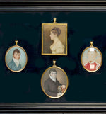 Antique 18th Century Portrait Miniatures (4) Family, English Military Officer Guard of Napoleon at Death