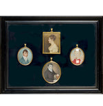 Antique 18th Century Portrait Miniatures (4) Family, English Military Officer Guard of Napoleon at Death