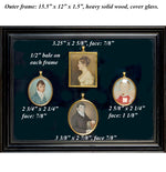 Antique 18th Century Portrait Miniatures (4) Family, English Military Officer Guard of Napoleon at Death