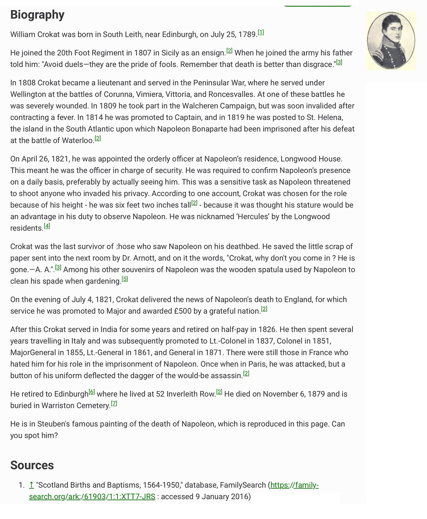 Antique 18th Century Portrait Miniatures (4) Family, English Military Officer Guard of Napoleon at Death