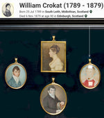 Antique 18th Century Portrait Miniatures (4) Family, English Military Officer Guard of Napoleon at Death