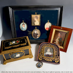 Antique 18th Century Portrait Miniatures (4) Family, English Military Officer Guard of Napoleon at Death
