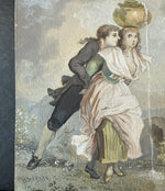 Charming Antique French Miniature Painting, Portrait after Fragonard, Artist Signed, Sphinx Bronze Frame