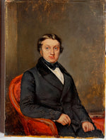 Charming Early Victorian Era Oil Paintings, Family of Five with Spaniel, Portrait Miniatures Group