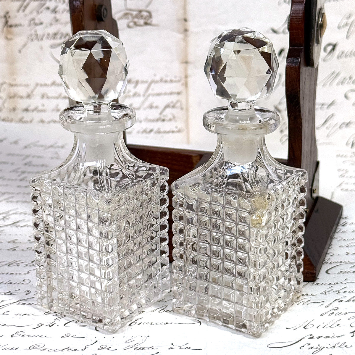 Antique English Victorian Oak & SP Miniature Liquor Tantalus, Perfume Caddy or Salesman's Sample