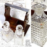 Antique English Victorian Oak & SP Miniature Liquor Tantalus, Perfume Caddy or Salesman's Sample
