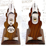Antique English Victorian Oak & SP Miniature Liquor Tantalus, Perfume Caddy or Salesman's Sample