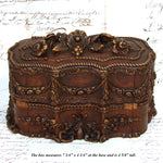 Antique French Victorian Era Triple Scent Caddy, Perfume Box, Gold Enamel Bottles