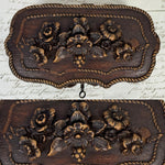 Antique French Victorian Era Triple Scent Caddy, Perfume Box, Gold Enamel Bottles