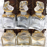 Antique French Victorian Era Triple Scent Caddy, Perfume Box, Gold Enamel Bottles