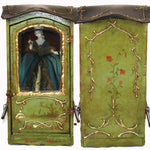 Rare Antique French Vernis Martin 12" Miniature Sedan Chair WITH Exquisite Original Doll, Palanquin, Chaise a Porteur