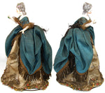 Rare Antique French Vernis Martin 12" Miniature Sedan Chair WITH Exquisite Original Doll, Palanquin, Chaise a Porteur