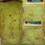 Rare Antique French Vernis Martin 12" Miniature Sedan Chair WITH Exquisite Original Doll, Palanquin, Chaise a Porteur