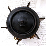 Antique French Victorian Era Cigar Presenter Caddy, Carousel Style, Burled & Brass Accents