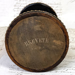 Antique French Victorian Era Cigar Presenter Caddy, Carousel Style, Burled & Brass Accents