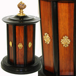 Antique French Victorian Era Cigar Presenter Caddy, Carousel Style, Bronze Finial