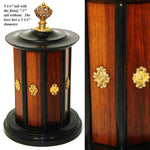 Antique French Victorian Era Cigar Presenter Caddy, Carousel Style, Bronze Finial