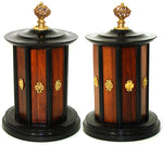 Antique French Victorian Era Cigar Presenter Caddy, Carousel Style, Bronze Finial