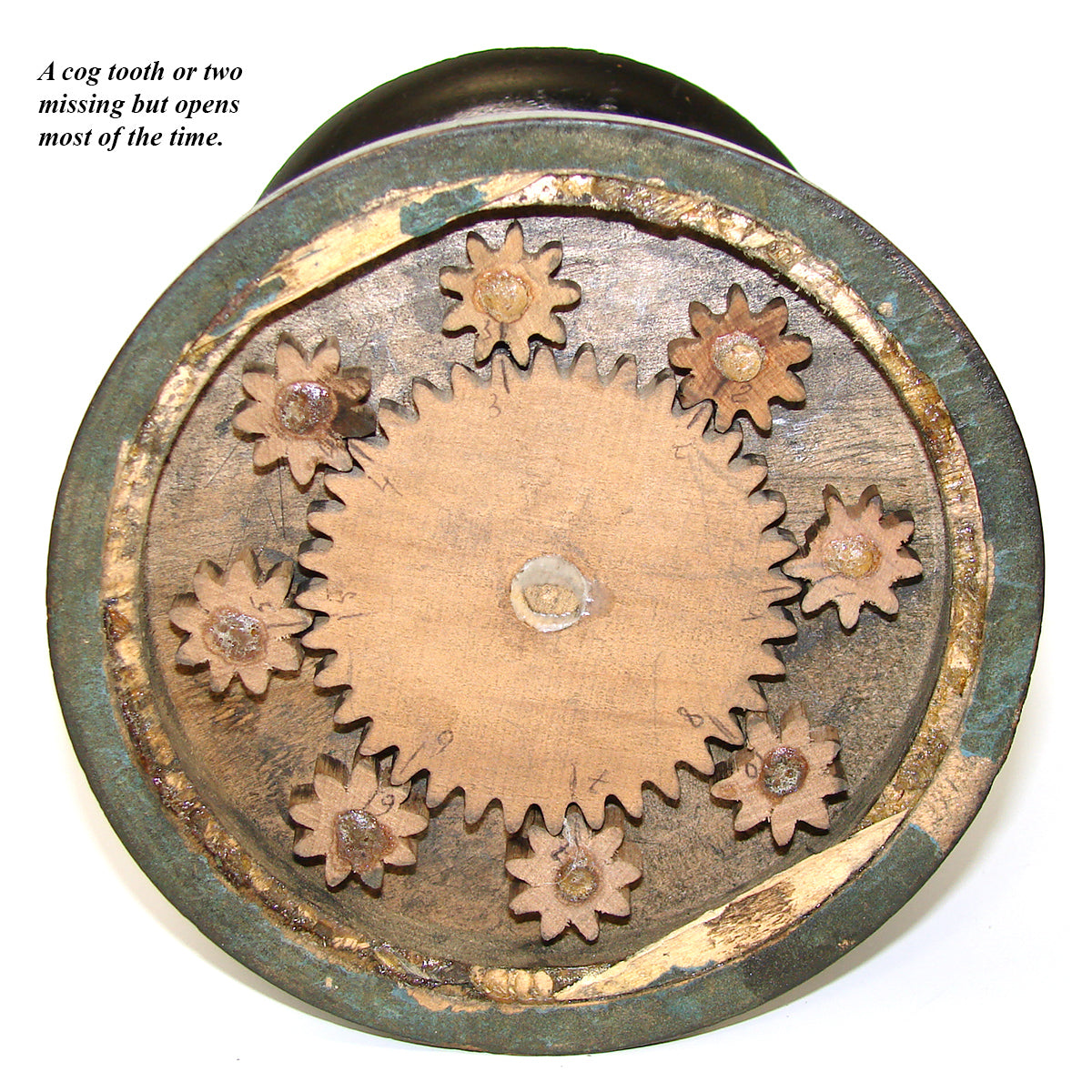 Antique French Victorian Era Cigar Presenter Caddy, Carousel Style, Bronze Finial