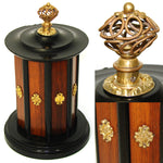 Antique French Victorian Era Cigar Presenter Caddy, Carousel Style, Bronze Finial