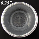 Antique French Sterling Silver & Intaglio Engraved Glass Condiment or Caviar Serving Dish