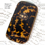 Antique French Cigar Case, Necessaire in Fine Tortoise Shell Pique - Tortoiseshell