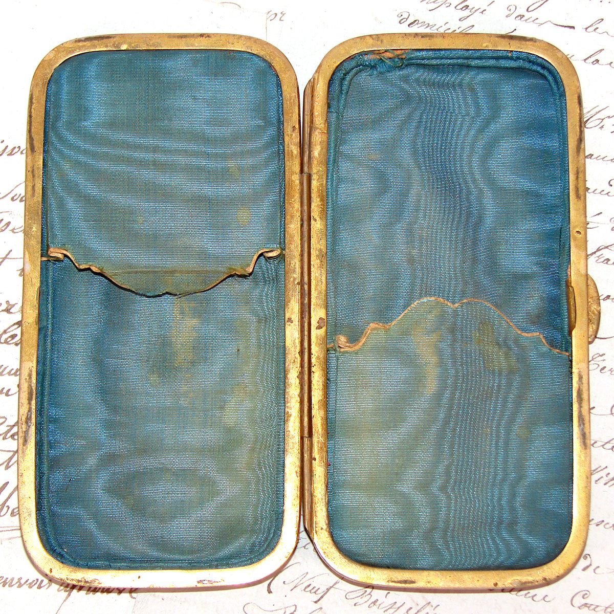 Superb Antique French Tortoise Shell & Pique Inlay 5.5" Cigar Case, Mother of Pearl Accents