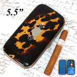 Quality Antique French Tortoise Shell Cigar or Spectacles Case, Original Interior
