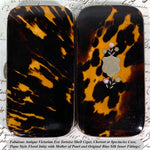 Quality Antique French Tortoise Shell Cigar or Spectacles Case, Original Interior