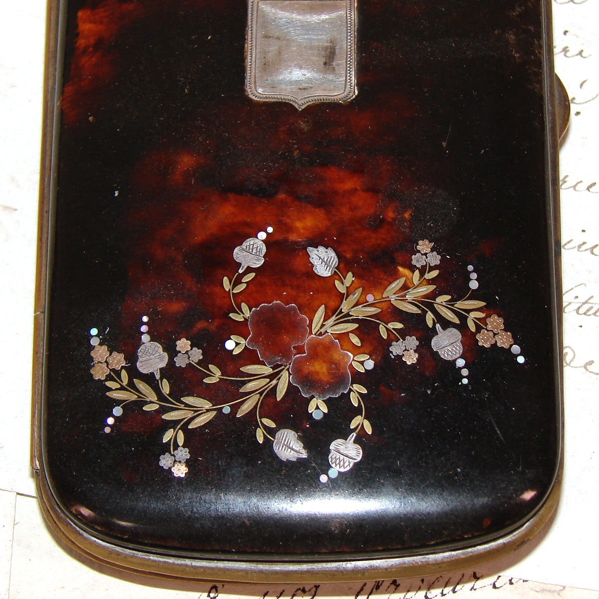 Antique French Tortoise Shell Cigar or Spectacles Case, Etui - Tortoiseshell & Pique