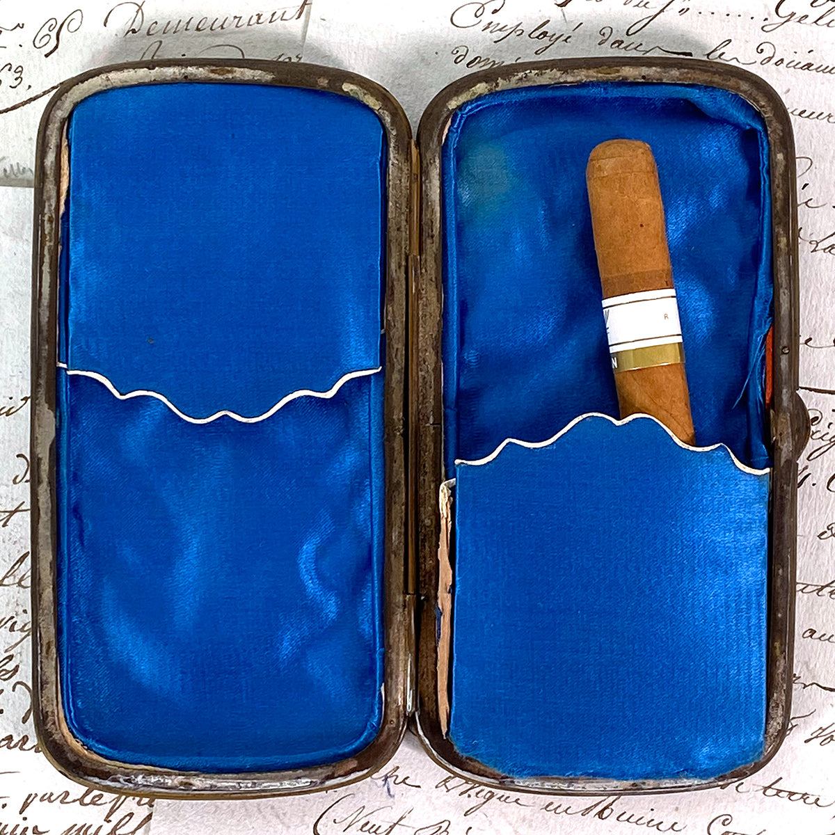 Antique French Tortoise Shell Cigar or Spectacles Case, Etui - Tortoiseshell & Pique