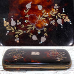 Antique French Tortoise Shell Cigar or Spectacles Case, Etui - Tortoiseshell & Pique