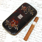 Antique French Tortoise Shell Cigar or Spectacles Case, Etui - Tortoiseshell & Pique