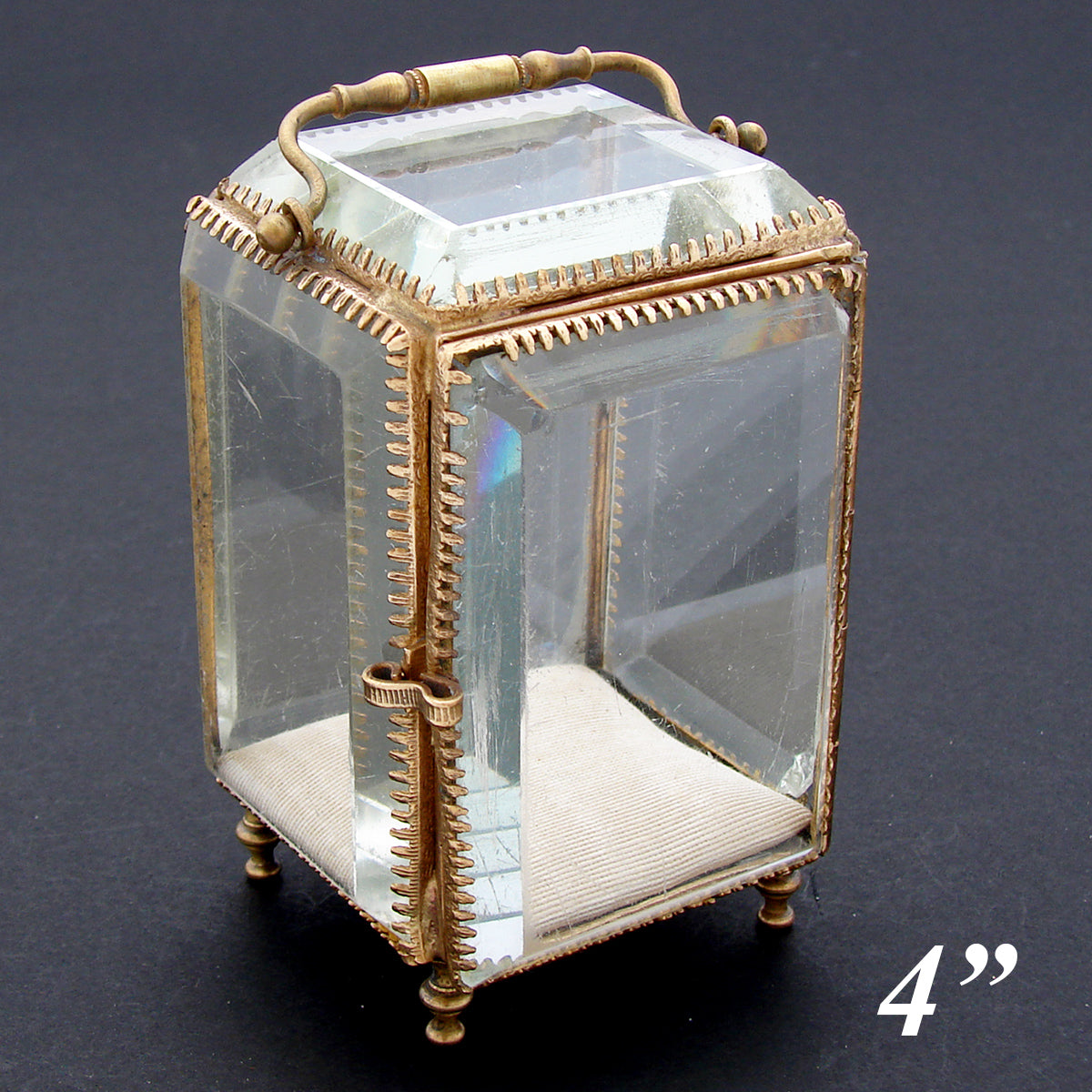 Antique French Napoleon III Pocket Watch Casket or Display, a Miniature Vitrine