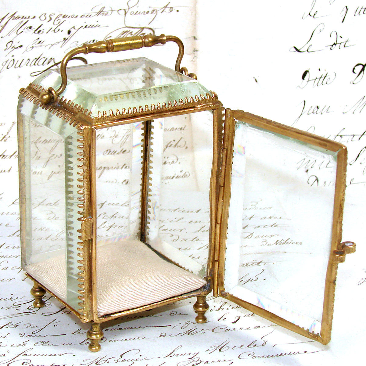 Antique French Napoleon III Pocket Watch Casket or Display, a Miniature Vitrine