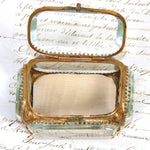 Antique French Napoleon III Jewelry Casket, Miniature Vitrine Box with Thick Beveled Glass