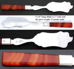Antique Dutch Hallmarked Sterling Silver & Solid Banded Agate Hors d’Oeuvre or Pate´ Server