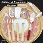 Antique Dutch Hallmarked Sterling Silver & Solid Banded Agate Hors d’Oeuvre or Pate´ Server