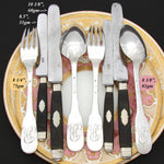 Antique French Sterling SIlver 28pc Dinner Flatware Set, Fiddle Pattern with “FR” Monograms
