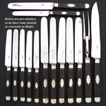 Antique French Sterling SIlver 28pc Dinner Flatware Set, Fiddle Pattern with “FR” Monograms