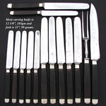 Antique French Sterling SIlver 28pc Dinner Flatware Set, Fiddle Pattern with “FR” Monograms