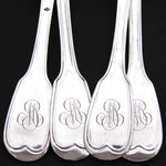 Antique French Sterling SIlver 35pc Dinner Flatware Set, Fiddle Pattern with “MP” Monograms