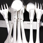 Antique French Sterling SIlver 35pc Dinner Flatware Set, Fiddle Pattern with “MP” Monograms
